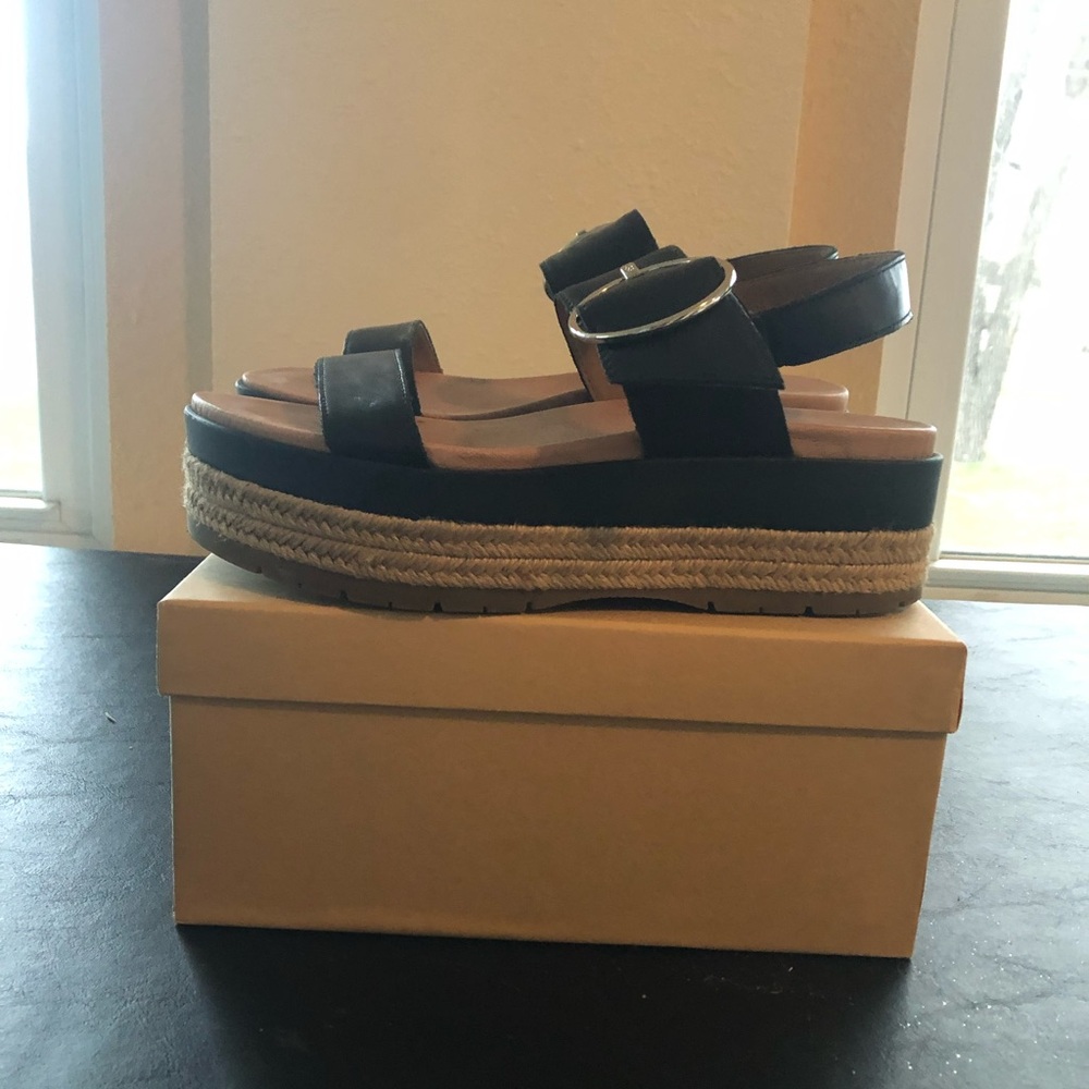 Ugg Black Platform Sandals With Buckle - image 1